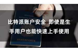 比特派账户安全 即使是生手用户也能快速上手使用