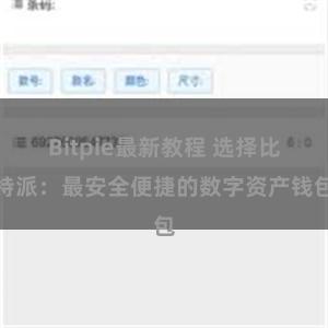 Bitpie最新教程 选择比特派：最安全便捷的数字资产钱包