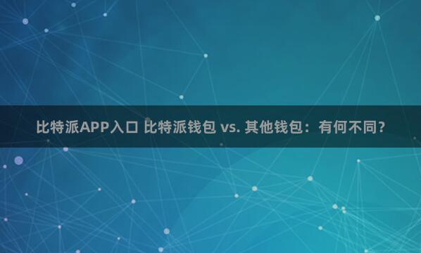 比特派APP入口 比特派钱包 vs. 其他钱包：有何不同？