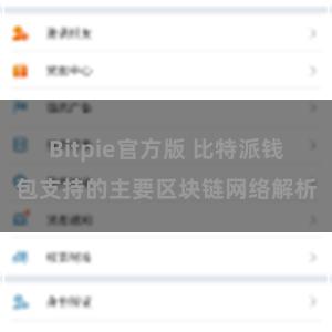 Bitpie官方版 比特派钱包支持的主要区块链网络解析