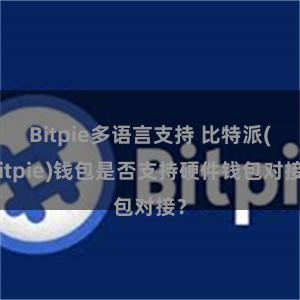 Bitpie多语言支持 比特派(Bitpie)钱包是否支持硬件钱包对接？