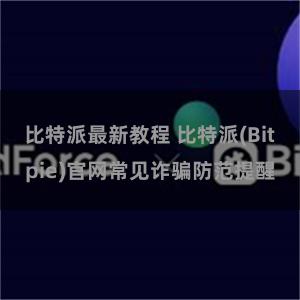 比特派最新教程 比特派(Bitpie)官网常见诈骗防范提醒