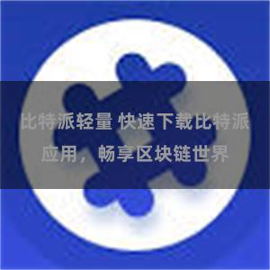 比特派轻量 快速下载比特派应用，畅享区块链世界